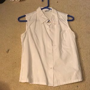 button up collared shirt with embroidery